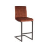LABEL51 Barkruk Milo - Rust - Velours - Zithoogte 66