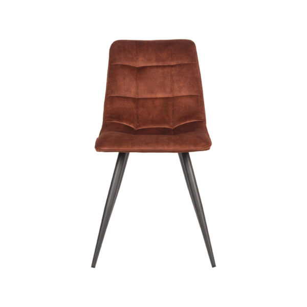 LABEL51 Eetkamerstoel Jelt - Rust - Velours - Black Frame - Afbeelding 3