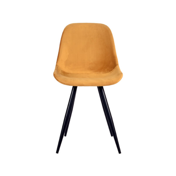 LABEL51 Eetkamerstoel Capri - Oker - Fluweel - Black Frame - Afbeelding 3