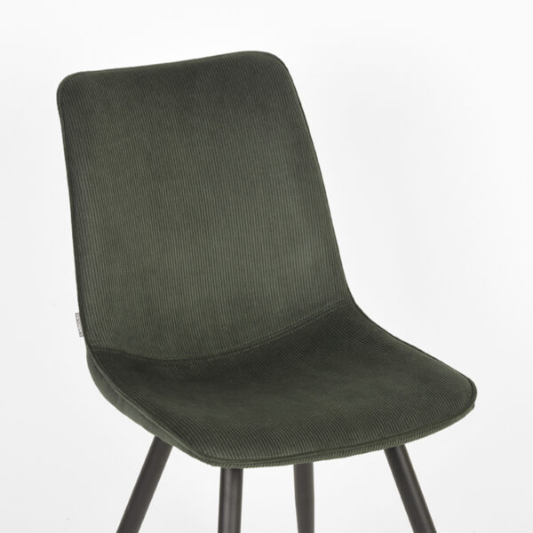 LABEL51 Eetkamerstoel Jort - Army green - Ribcord - Black Frame - Afbeelding 6