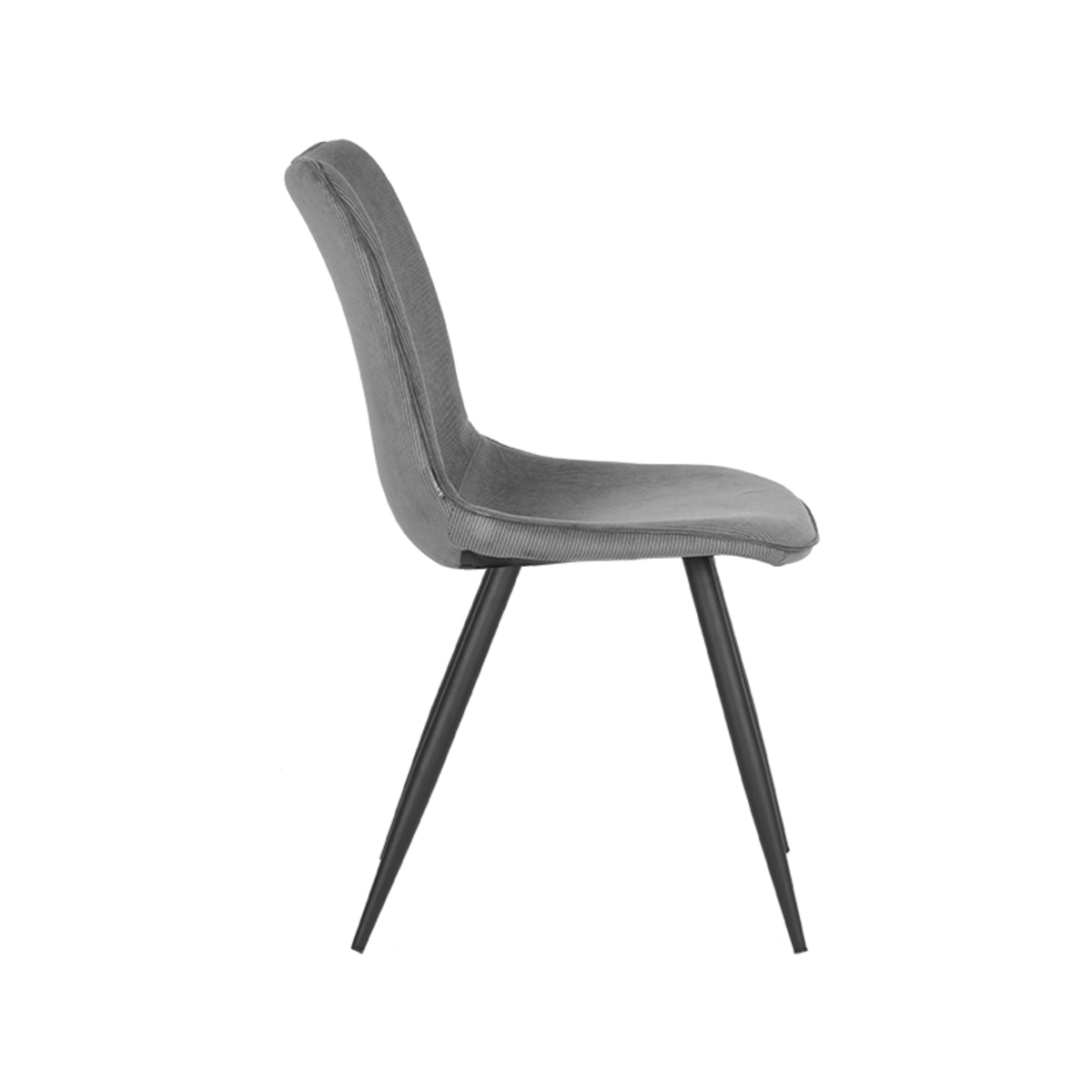 LABEL51 Eetkamerstoel Jort - Donkergrijs - Ribcord - Black Frame - Afbeelding 4