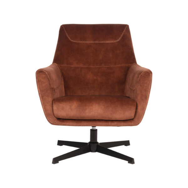 LABEL51 Fauteuil Toby - Rust - Velours - One Size - Afbeelding 3