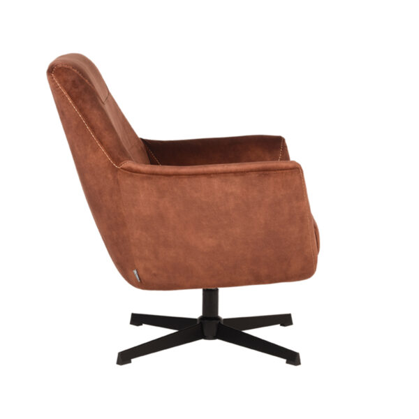 LABEL51 Fauteuil Toby - Rust - Velours - One Size - Afbeelding 4